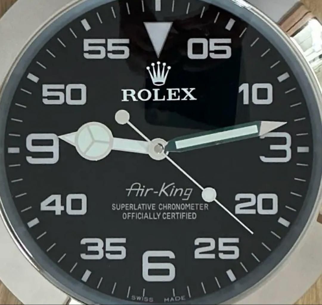 海外販促品 新品 ROLEX掛け時計 エアキング シルバー/ブラック - メルカリ