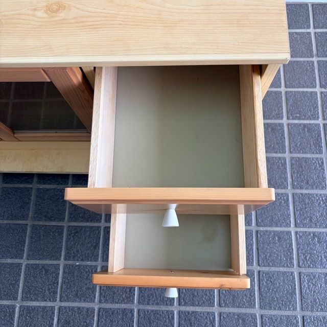 配送不可、現地引取のみ、リユース品】木製 ガラス扉 テレビ台