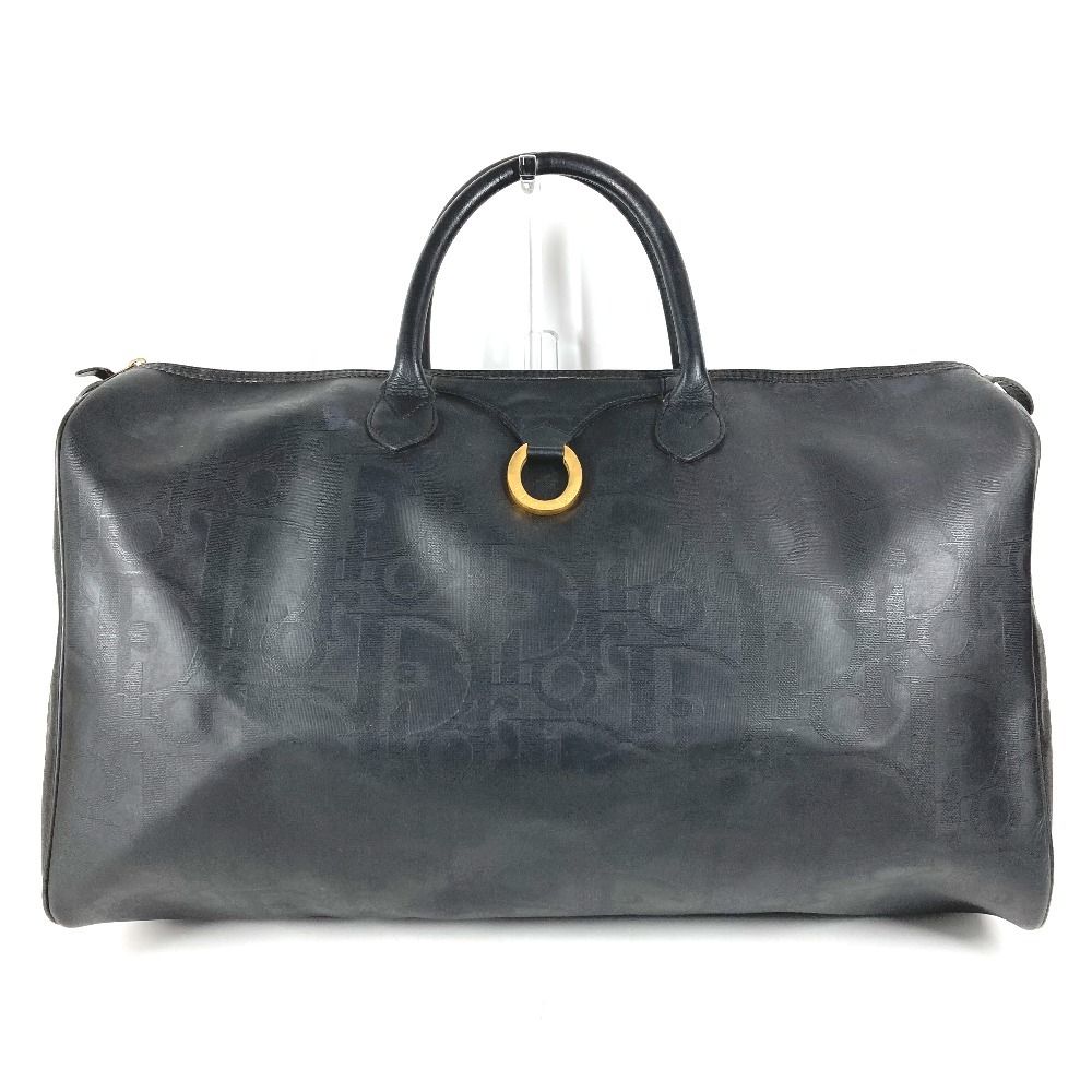 dior トロッター　ボストン　バッグ　pvc レザー Dior ディオール ボストンバッグ トロッター ロゴ PVC/レザー ブラック