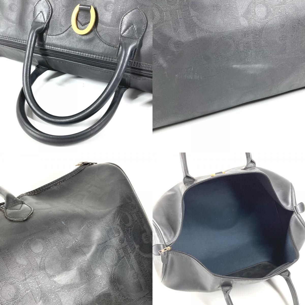 Dior ディオール ボストンバッグ トロッター ロゴ PVC/レザー ブラック