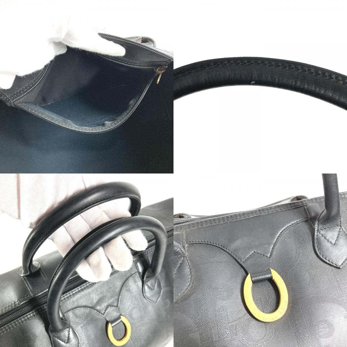 Dior ディオール ボストンバッグ トロッター ロゴ PVC/レザー ブラック