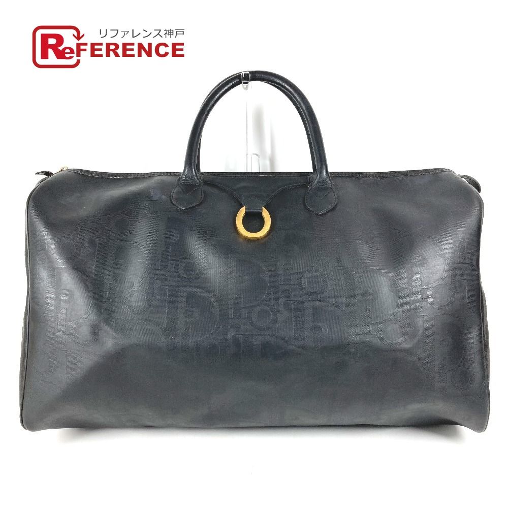 Dior ディオール ボストンバッグ トロッター ロゴ PVC/レザー ブラック