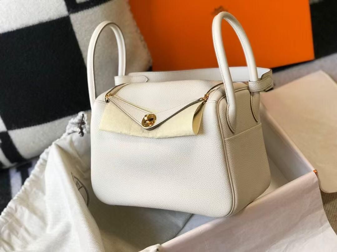 エルメス mini19 lindy ゴールド バックル レディース ハンドバッグ