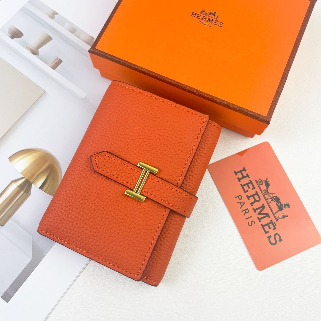 【本日限定特価】Hermes Bearn ミニ財布 エプソムレザー ゴールドロック付き コンパクトデザイン[本日特価|新品未使用品]