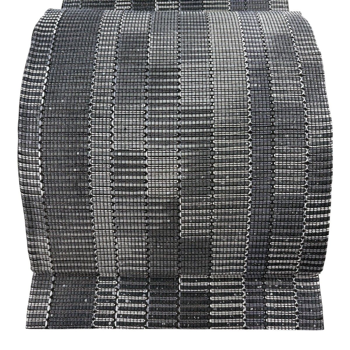 【美品】 袋帯 秀品 縞 金糸 ぼかし 黒灰 六通 正絹 【中古】