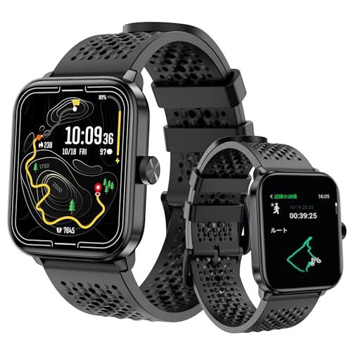 【新品】スマートウォッチ【2026年進化モデル 時計にGPS内蔵 GPS運動軌跡記録】1.85インチ大画面 Bluetooth5.3通話 スポーツウォッチ IP68防水 軽量 薄型 腕時計 長持ちバッテリー 100+運動モード DIY文字盤 63ba150c