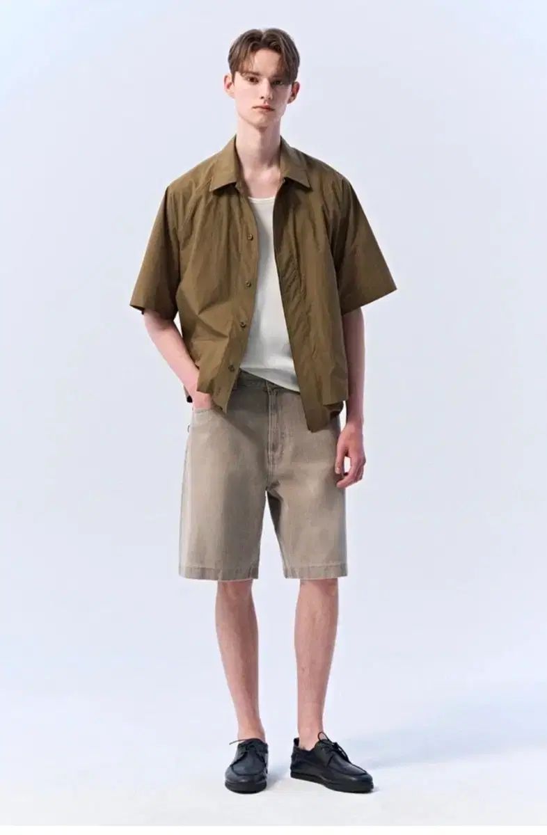 ハンサム タイムオム ペーパートゥッチ ドローイングヘム シャツ 24ss