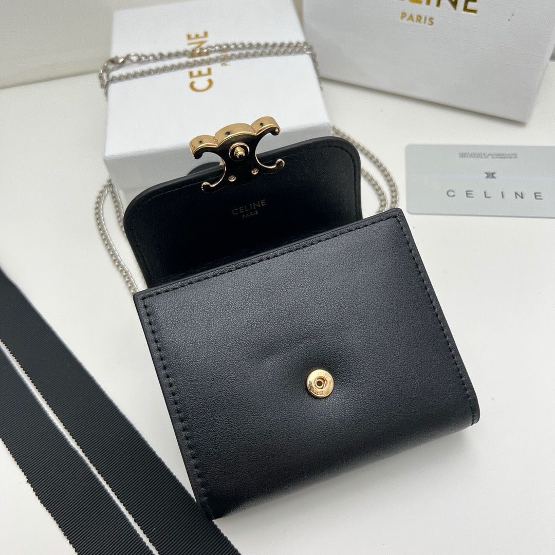 本日限定】?Celine トリオンフ チェーンウォレット 10783 ? 高級本革