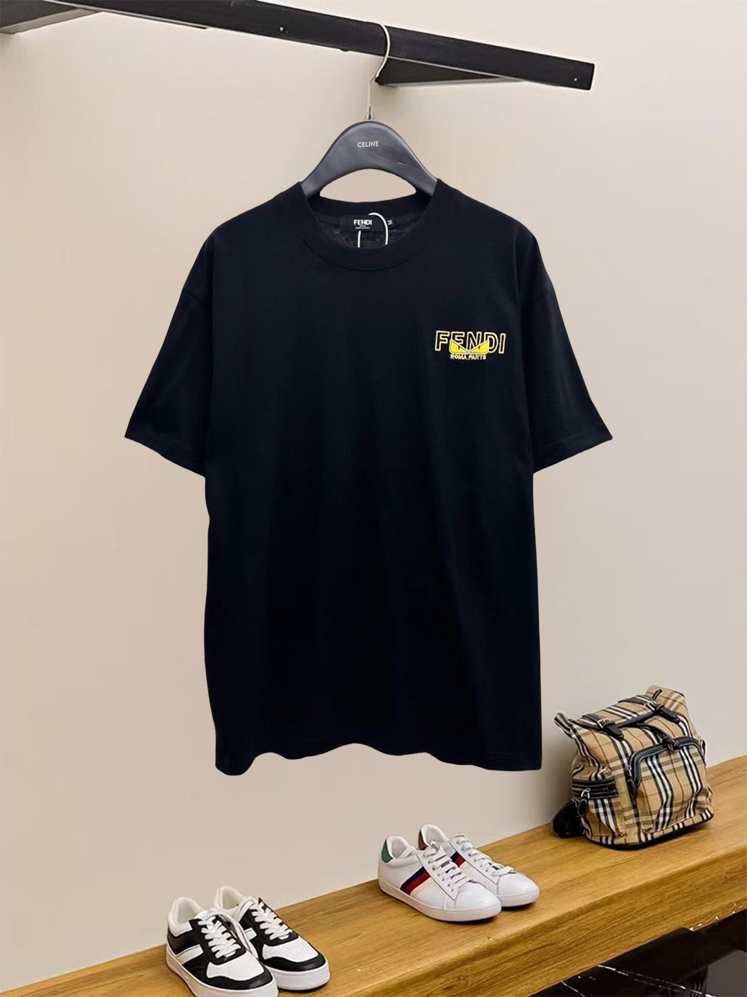 【今日特価】FENDI 2025SS 重刺繍 LOGO ショートスリーブ