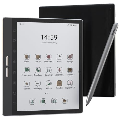 Bigme B751C-S カラー 電子書籍、電子ペーパ タブレット 7 インチ 電子インクスクリーン ノートメーキングタブレット4GB+64GB、スタイラス、ほごシェル、オーディオブック翻訳付き Android 電子インクタブレット 電子書籍 長い電池寿ｍａ