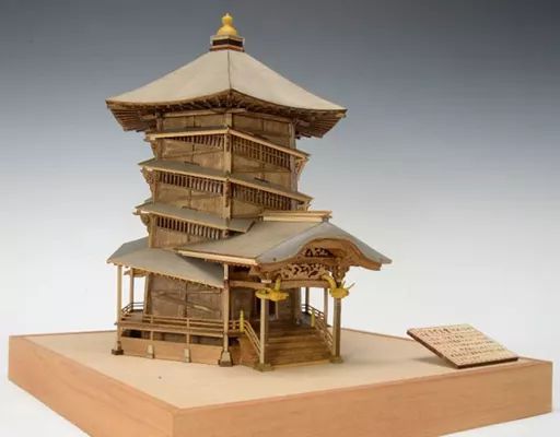 【新品】プラモデル 模型 1/75 会津さざえ堂(円通三匝堂) 木製キット