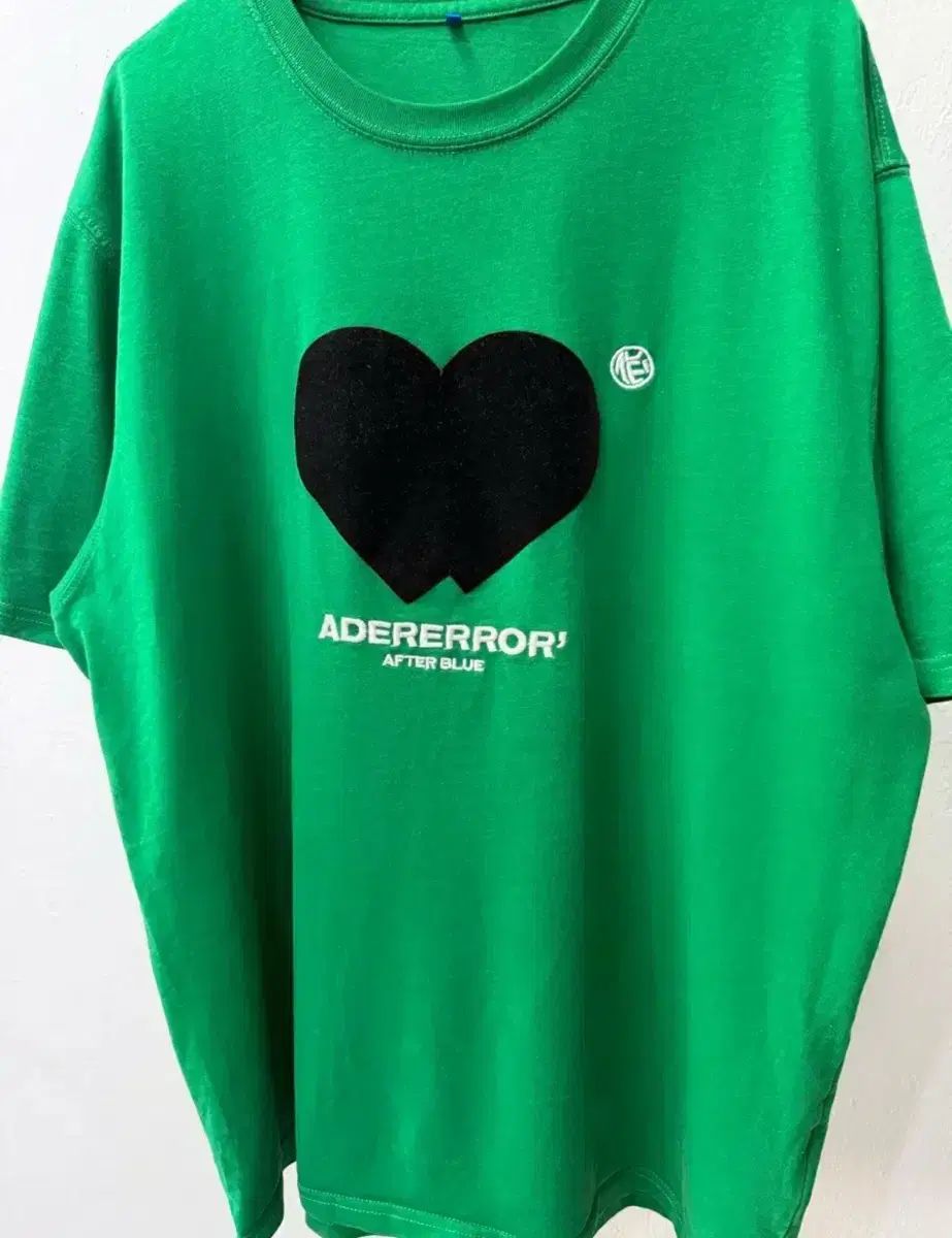 ADER ERROR アーダーエラー ダブル ハート 半袖Tシャツ グリーン