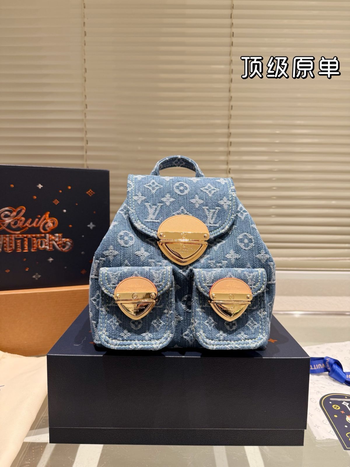 【今日特価】LV Monogram Denim Blue Tote エルヴィー モノグラム デニム ブルー トートバッグ-MM輸入