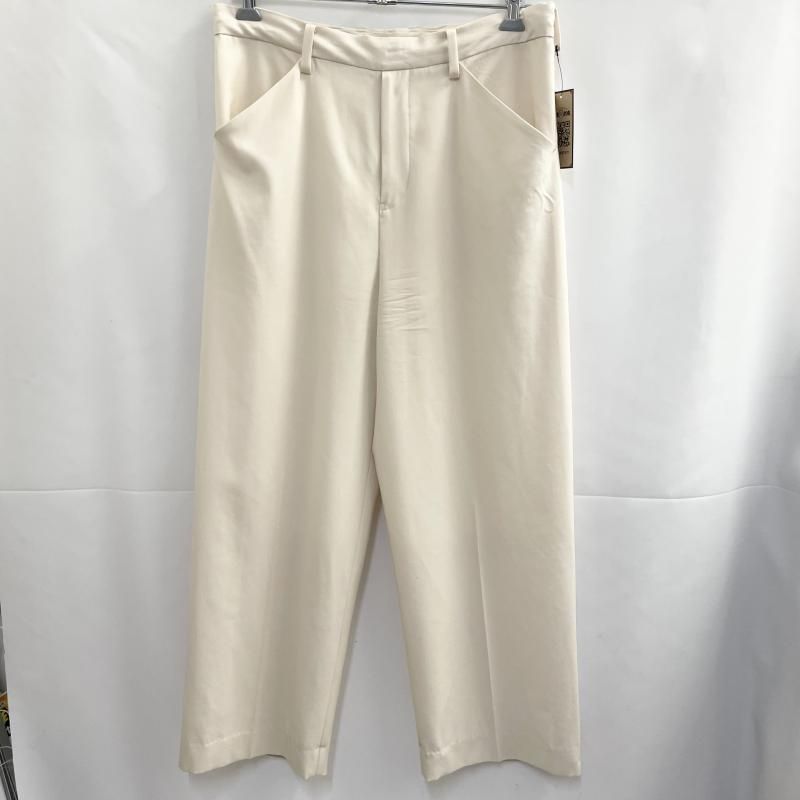 【中古】SUNSEA WIDE PANTS サイズ2 ベージュ サンシー ウール 21S41 [19]
