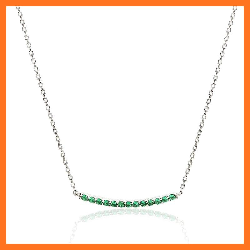 【新品】 [cloud jewelry] クラウドジュエリー skqrn-2 5月誕生石 エメラルド パヴェ 両吊 ネックレス【木製 プレゼント ギフト BOX付 】 シルバー925 skqrn-2
