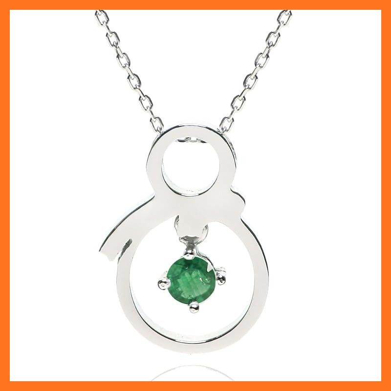 【新品】 Cloud-jewelry(クラウドジュエリー) エメラルド 雪だるま 起き上がりこぼし レディース ネックレス シルバー925【木製 プレゼント ギフト BOX付 】5月 誕生石 smn-1e