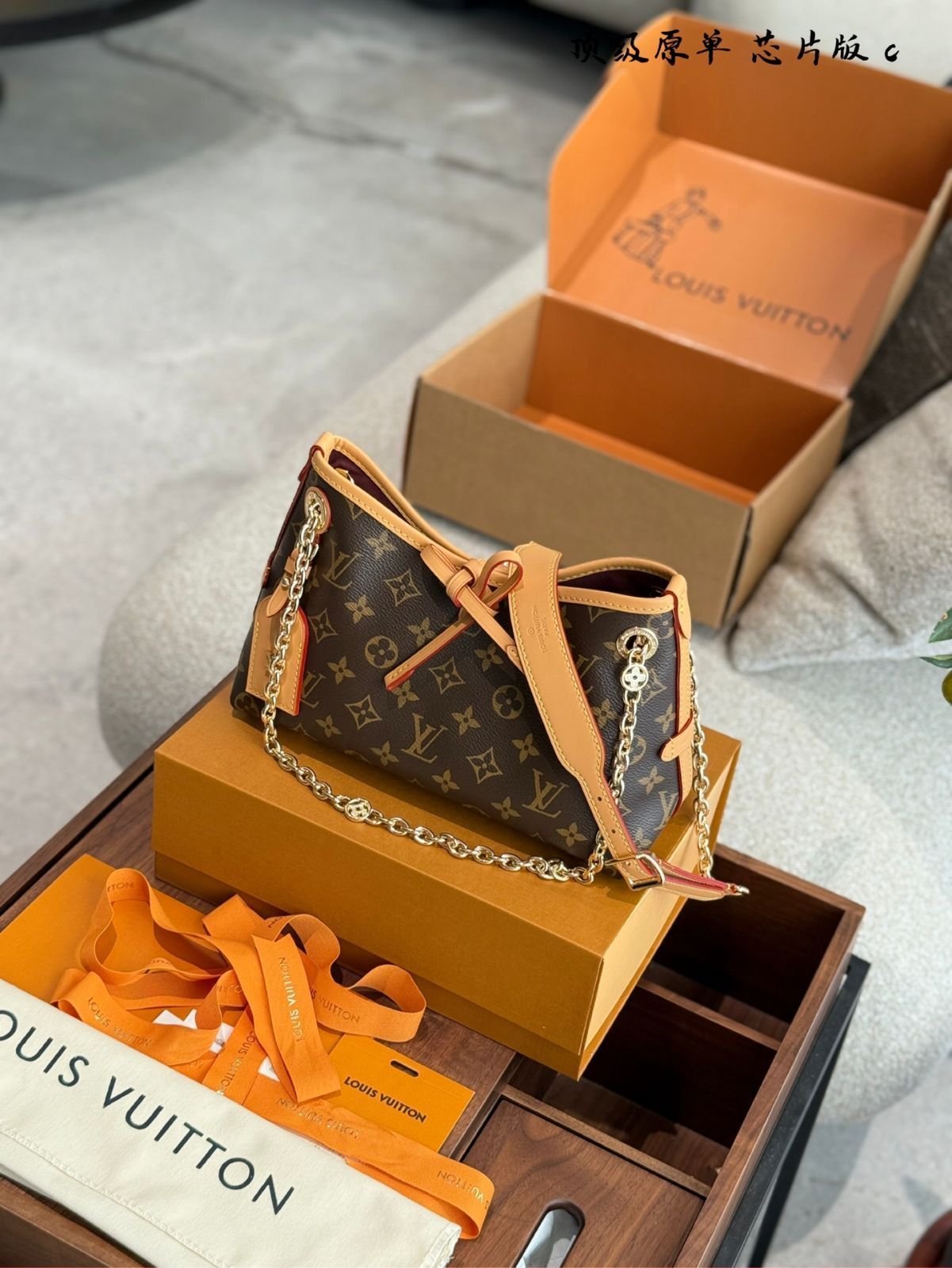 【今日特価】LV CarryAll BB Gold Chain Bag ルイ・ヴィトン キャリオール BB 金チェーン-WTO輸入2