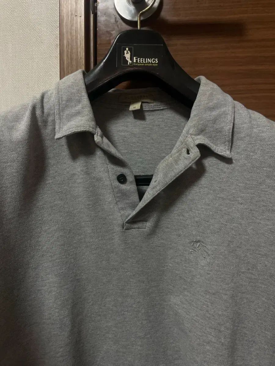 バーバリー 半袖 カラーTシャツ グレー m
