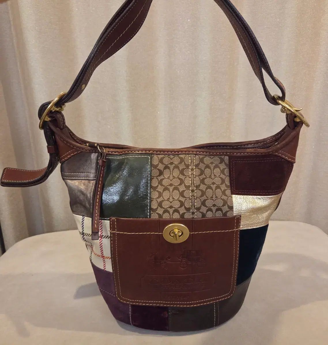 y2k オールド コーチ パッチワーク ブリーカー HOBO BAG クロスバック