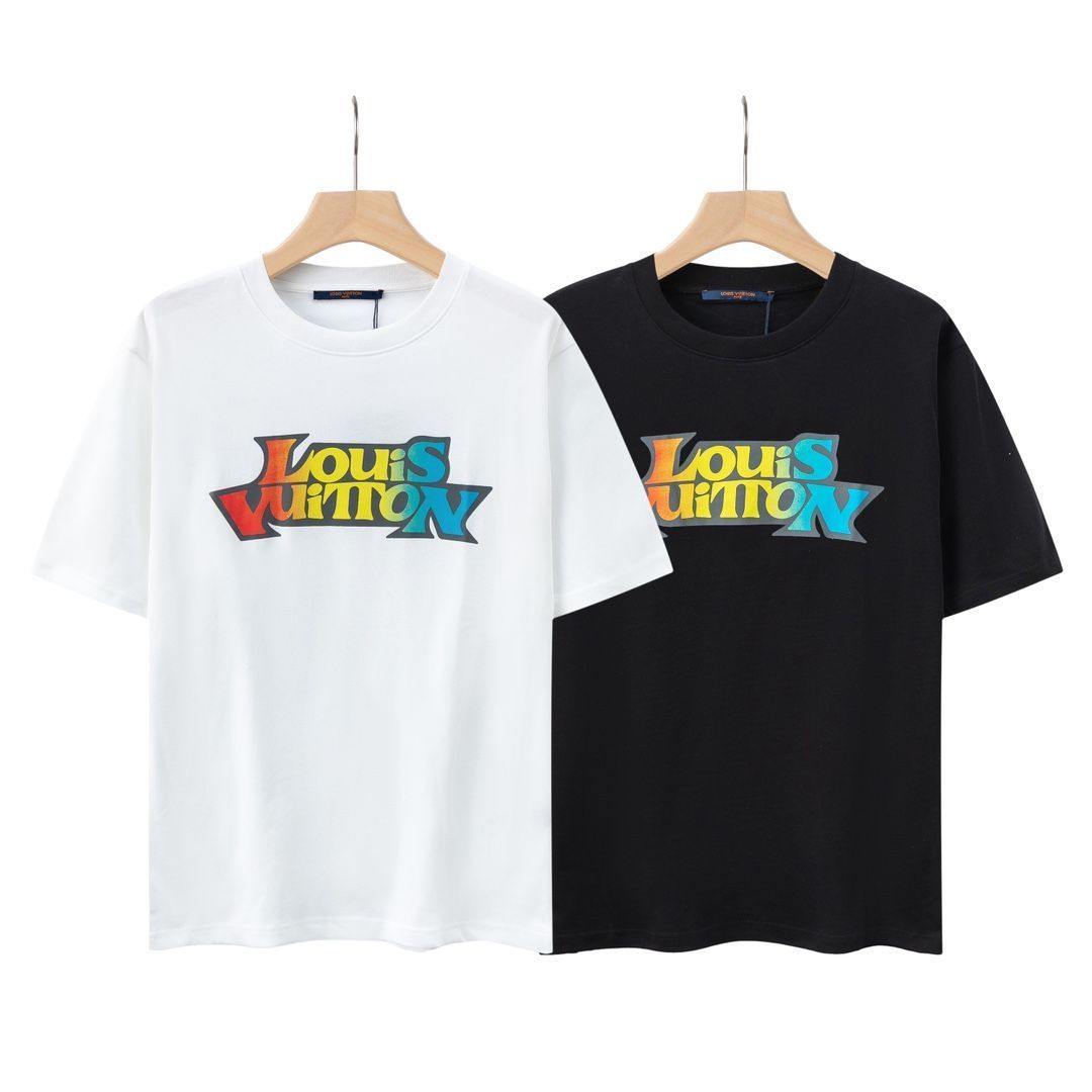 本日限定特価】カラフルロゴプリント ユニセックス コットンTシャツ