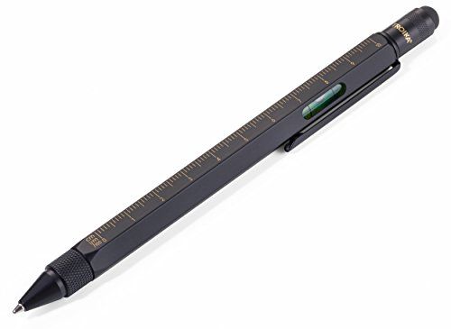 TROIKA（トロイカ） 多機能ボールペン センチ インチ定規 水準器 水平器 マルチボールペン、コンストラクション、ブラックゴールドｍａ