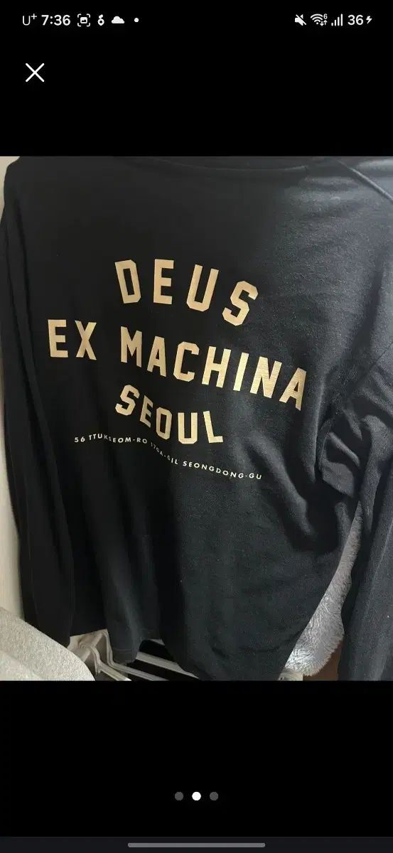 DEUS EX MACHINA ソウル カレッジ アドレス ロングスリーブ Tシャツ ブラック
