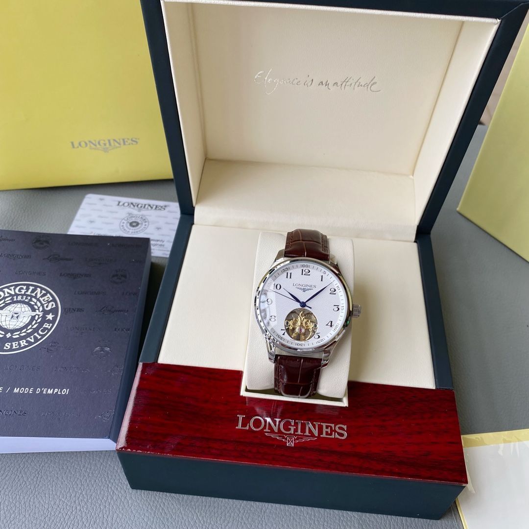LONGINES ロンジン マスターコレクション メンズ腕時計 43mm｜トゥールビヨン×自動巻き｜イタリアンレザー/強化ミネラルガラス新品未使用
