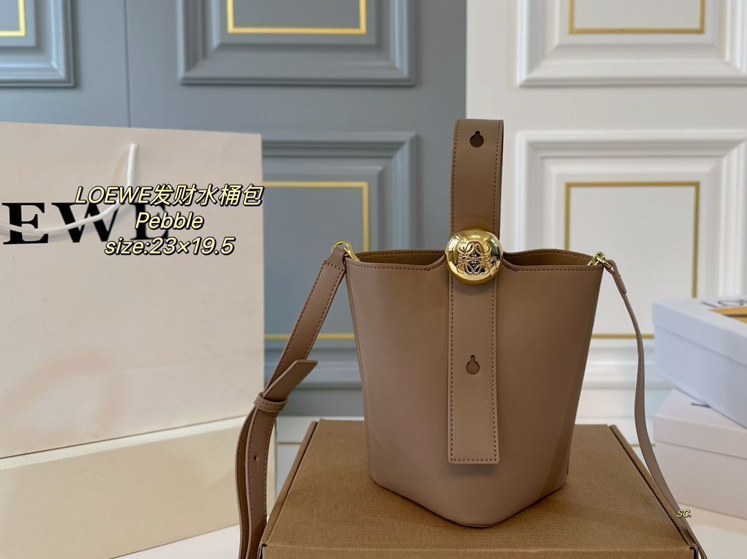 LOEWEロエベPebble金持ちバケツバッグ、ハンドバッグ、カメラバッグ、ハンドバッグ、バッグ、バッグ、バッグ、財布、小銭入れ、手首バッグ、旅行バッグ、財布、ショルダーバッグ-MM輸入