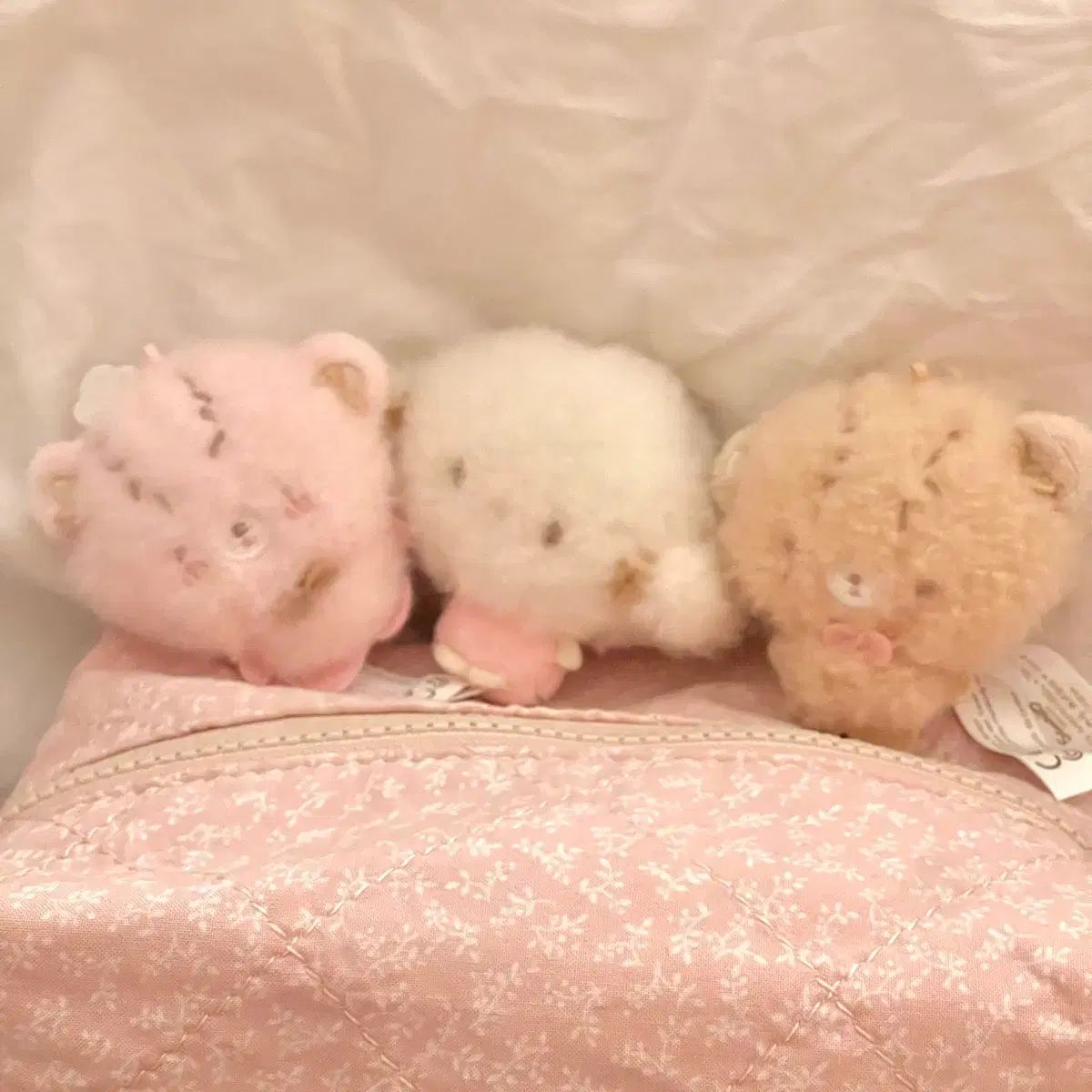サンリオ こぎみゅん くま ハンドメイド マスコット キーホルダー ぬいぐるみ ピンク ブラウン