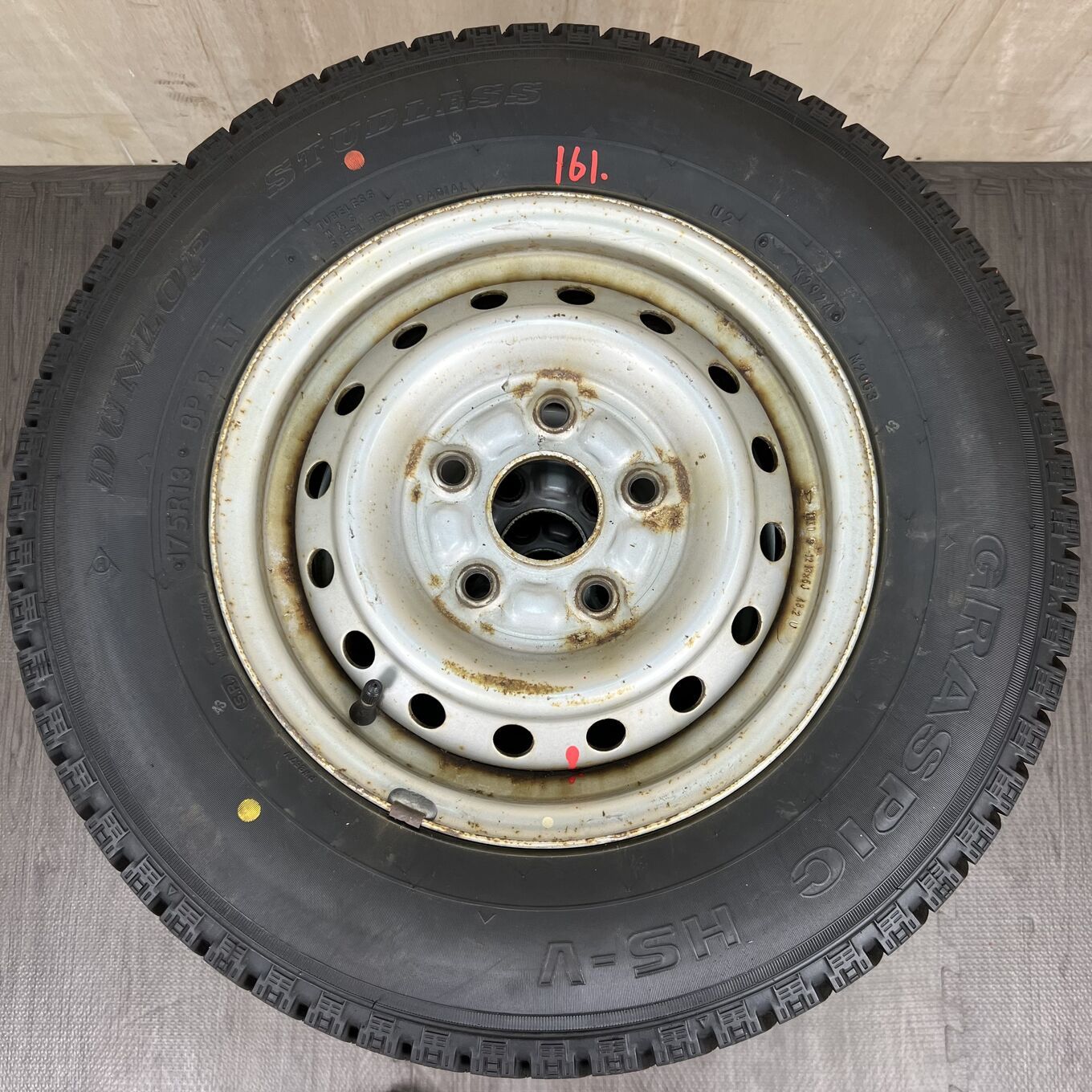 [セット]FINAL MIND 13インチ + BRIDGESTONE スタッドレスタイヤ 215/60R13 #161S40426