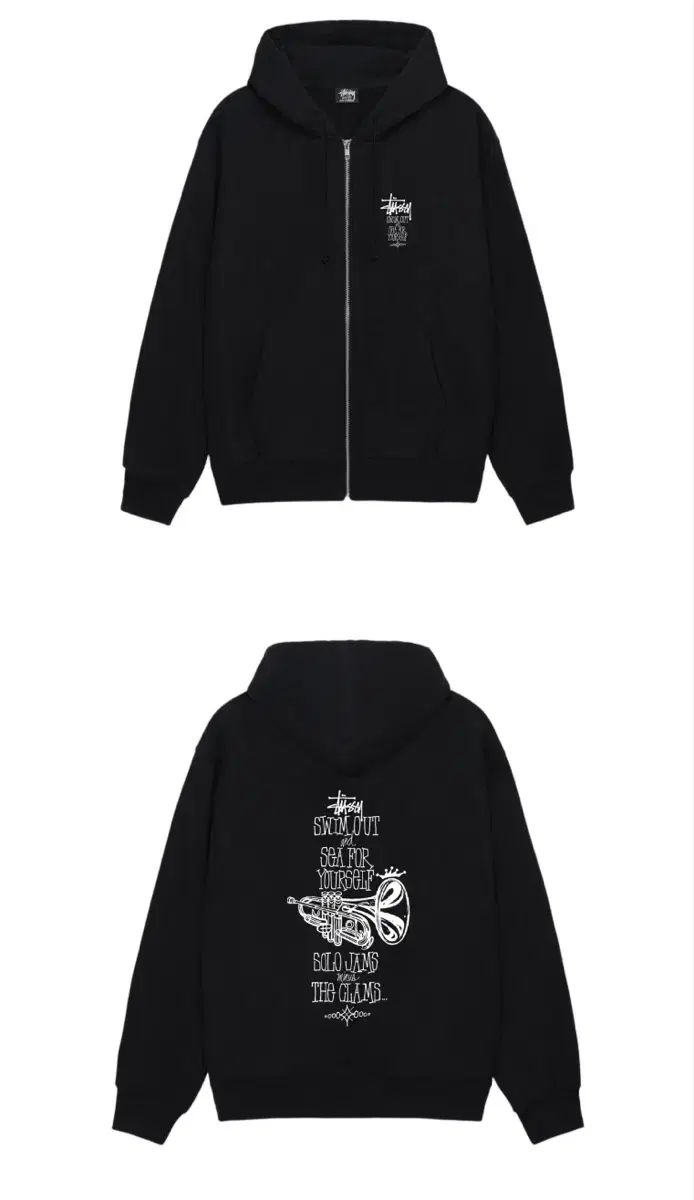 STUSSY Swim OUT ジップアップ フーディー ブラック XL (新品)