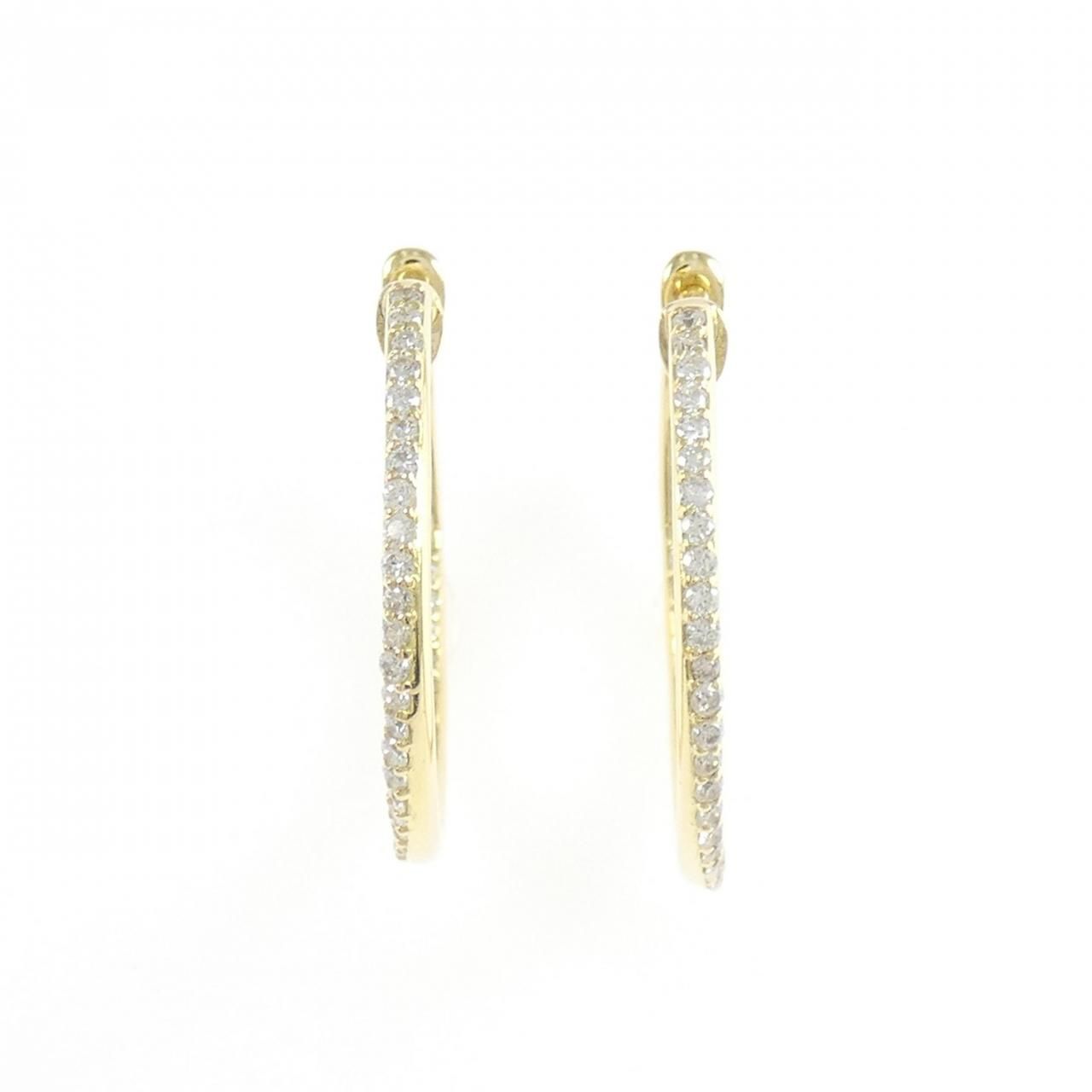 K18YG ダイヤモンド フープ ピアス 0.50CT