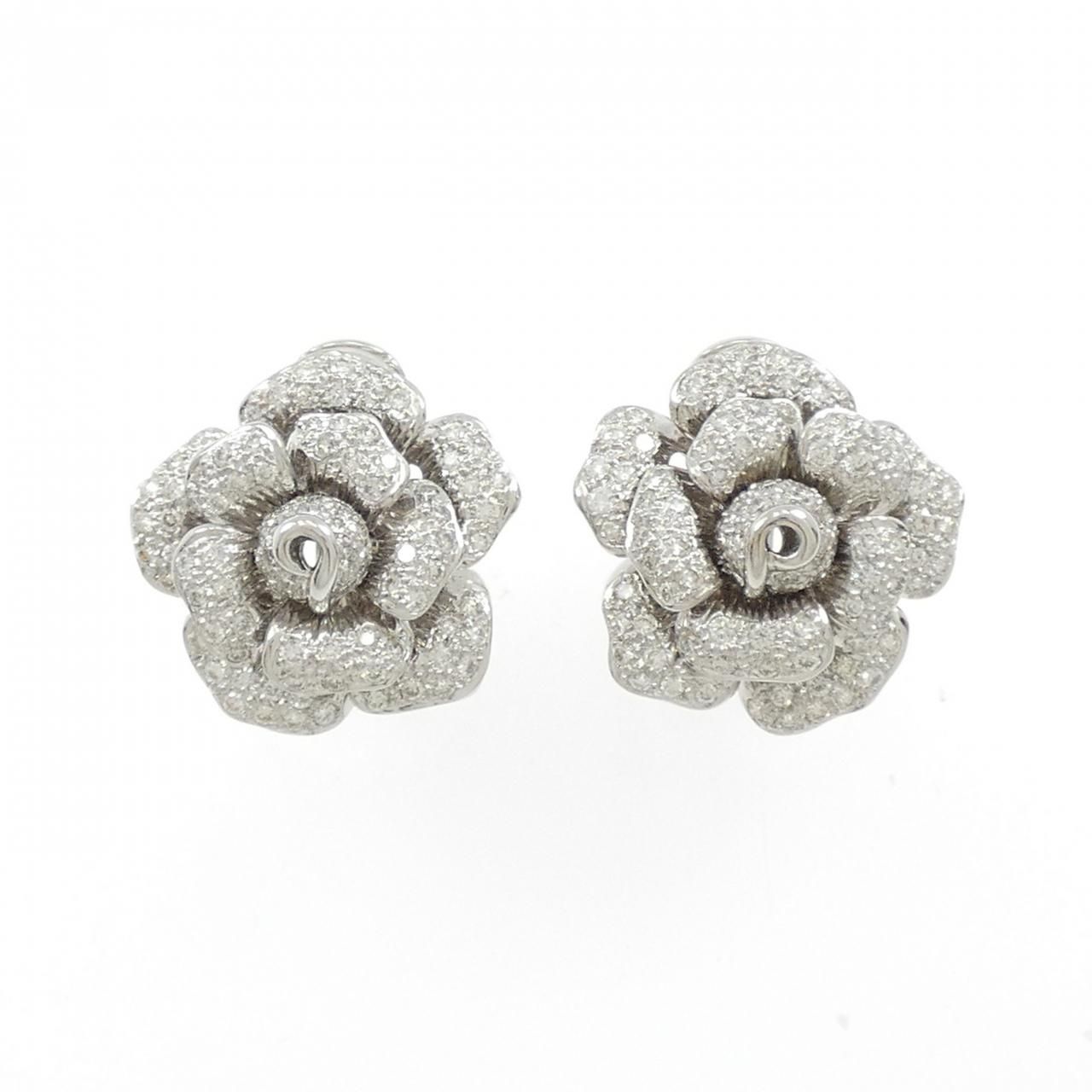 750WG フラワーダイヤモンド ピアス 1.83CT