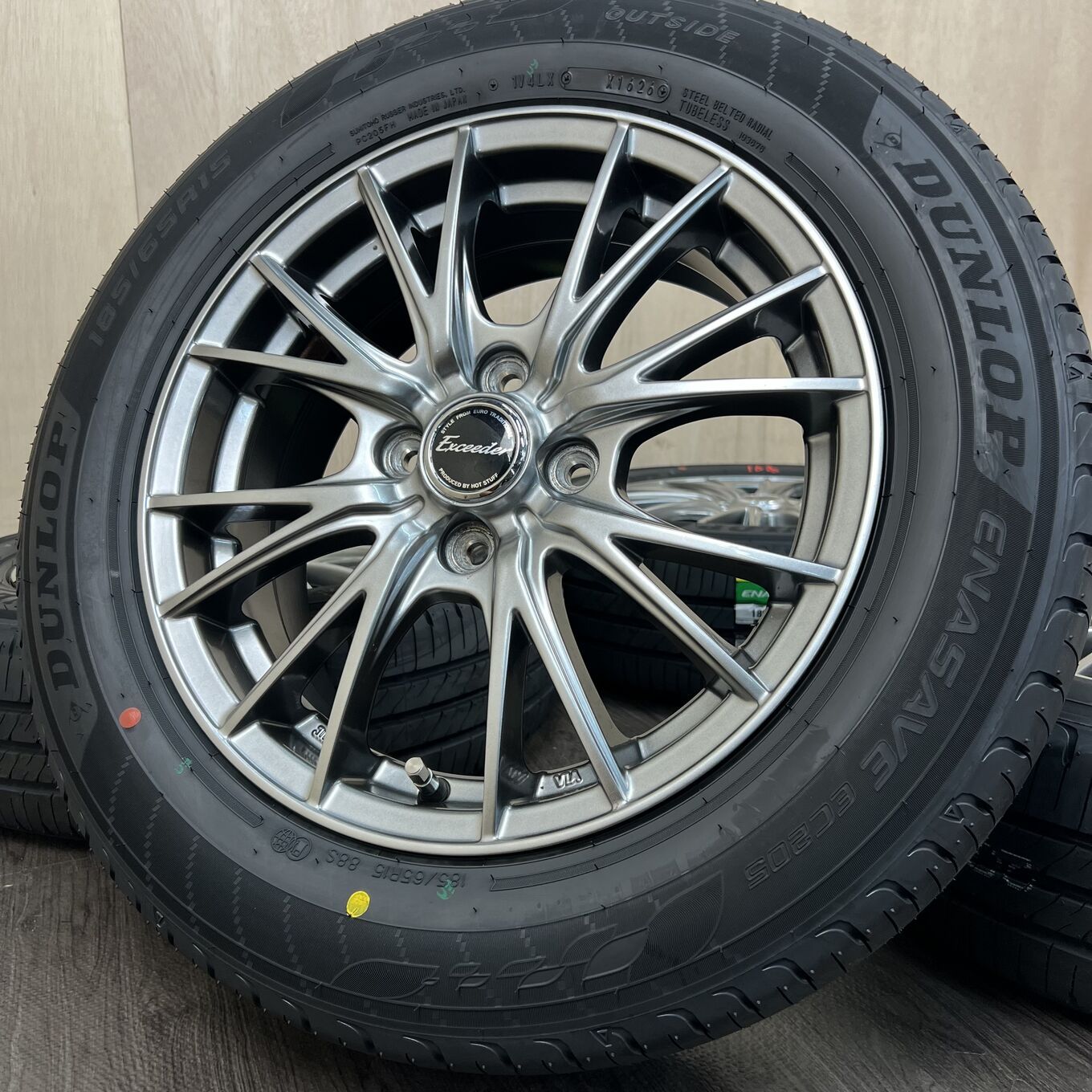 [セット]HOT STUFF 15インチ + DUNLOP サマータイヤ 185/65R15 #168S40426