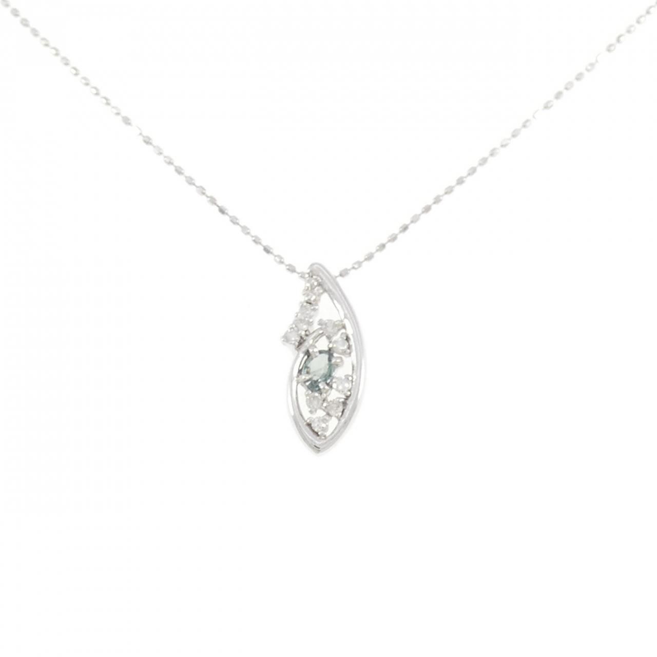 K18WG アレキサンドライト ネックレス 0.12CT