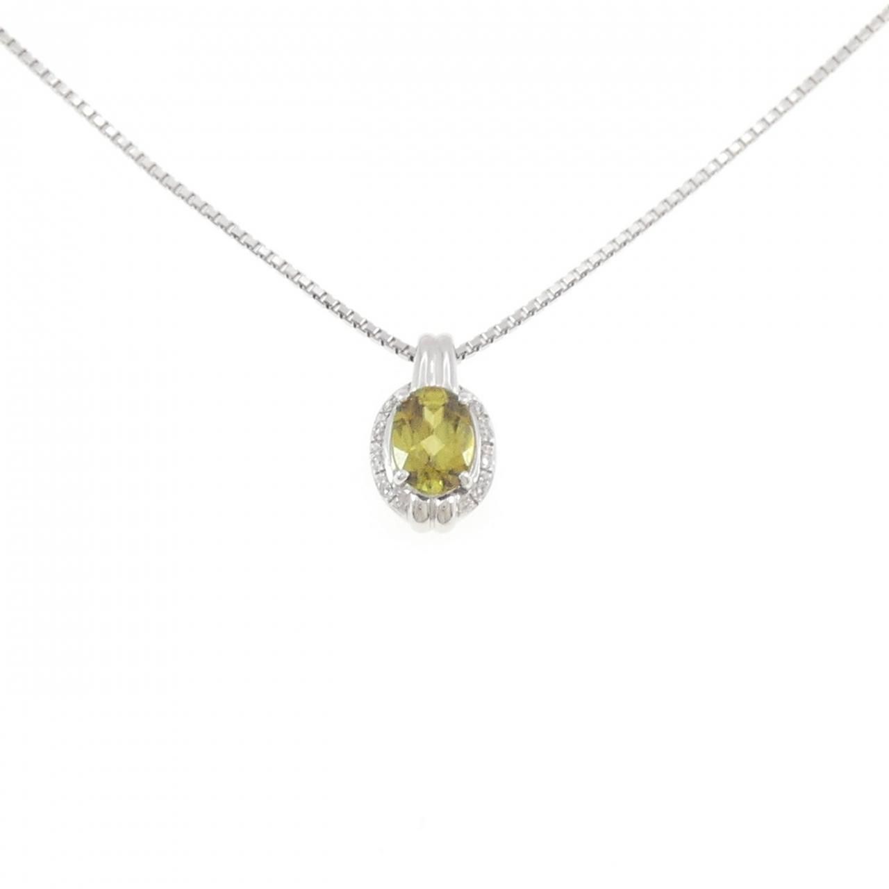 PT900/K18WG スフェーン ネックレス 1.34CT