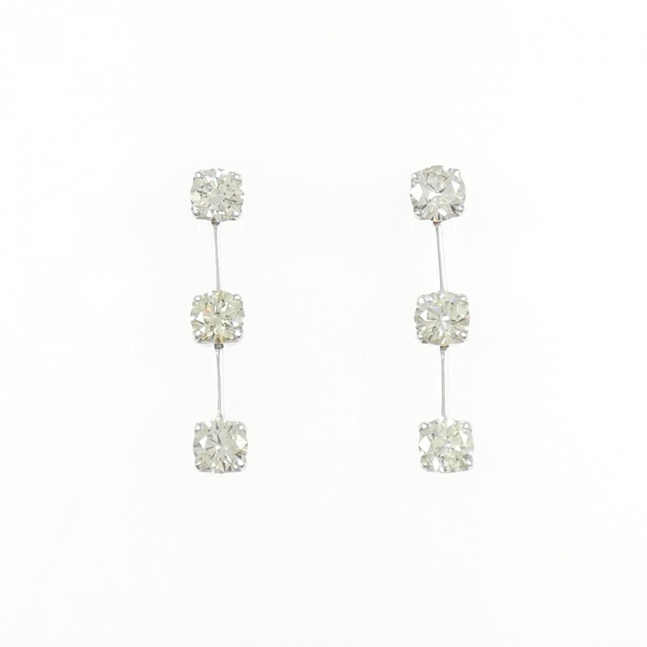 K18WG/K14WG ダイヤモンド ピアス 1.20CT
