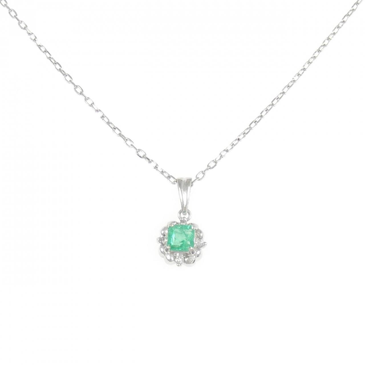PT900/PT850 エメラルド ネックレス 0.29CT