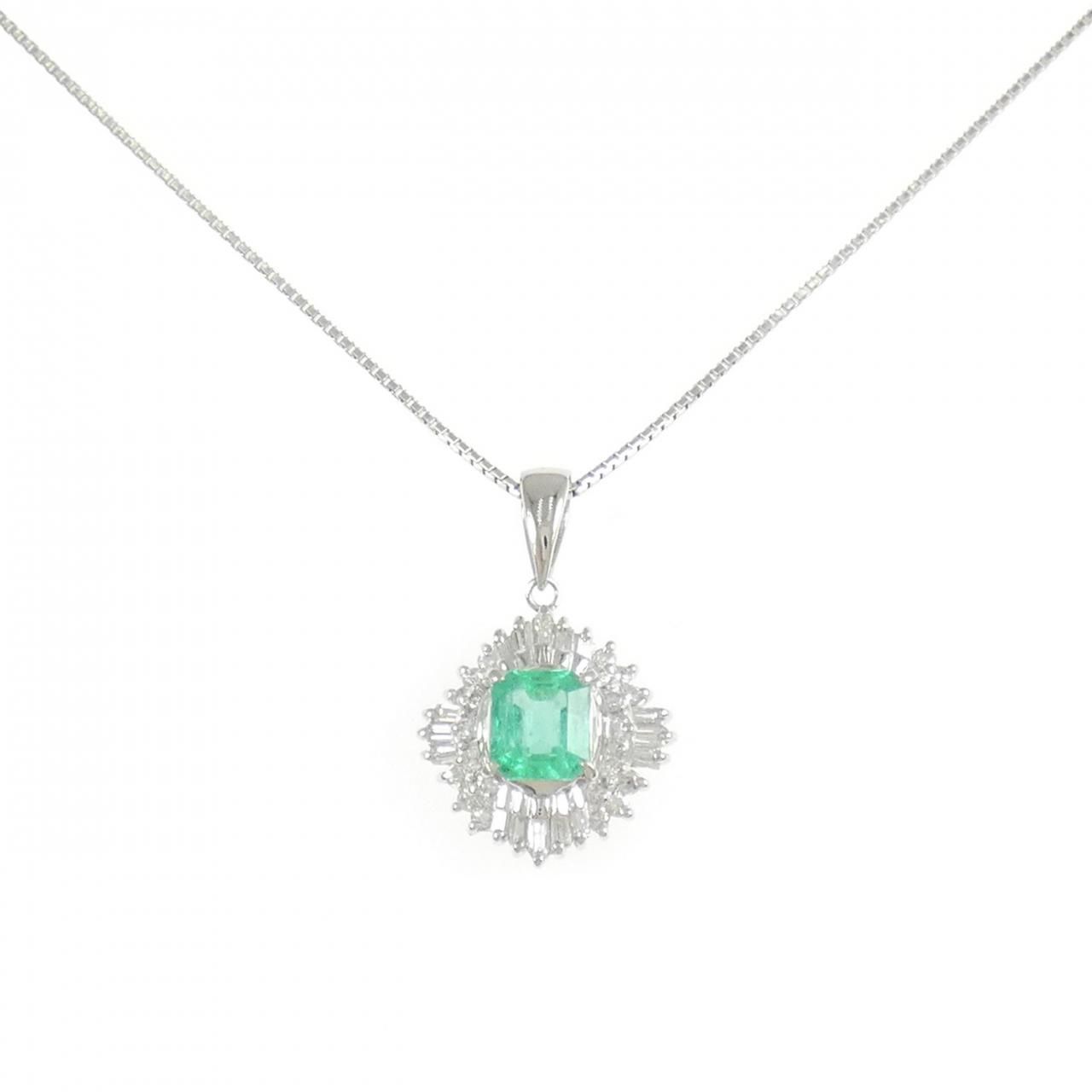 PT900/PT850 エメラルド ネックレス 0.725CT