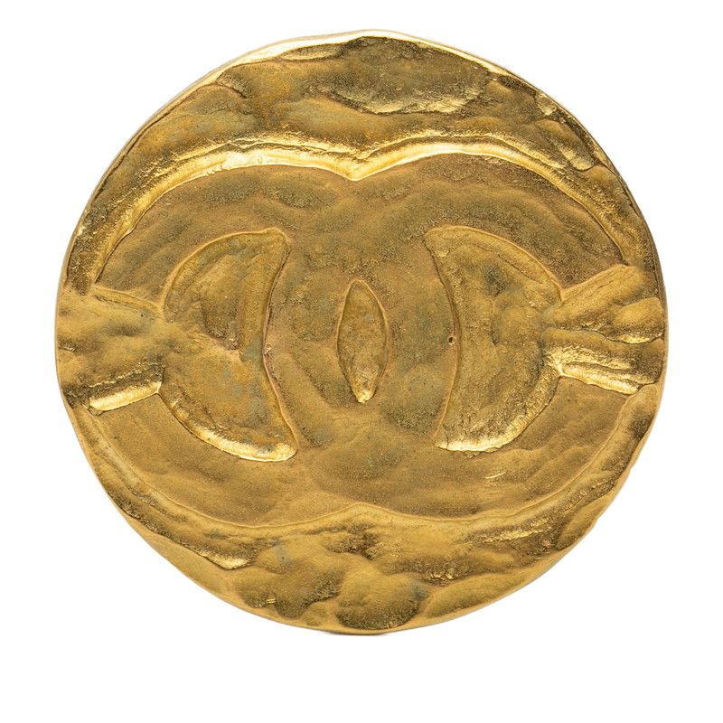 シャネル ココマーク ヴィンテージ ラウンド ブローチ 95P刻印 ゴールド メッキ レディース CHANEL【1-0275335】