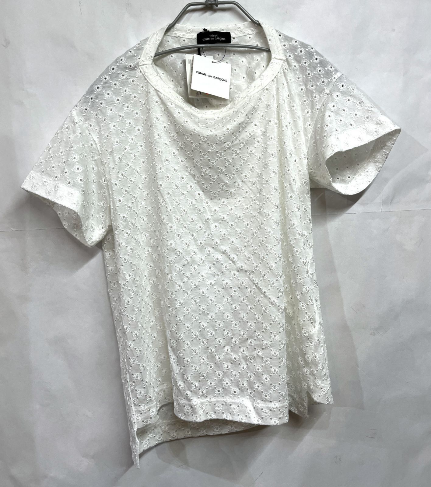 tricot COMME des GARCONS｜トリココムデギャルソン アシンメトリー レース 半袖カットソー Tシャツ ブラウス