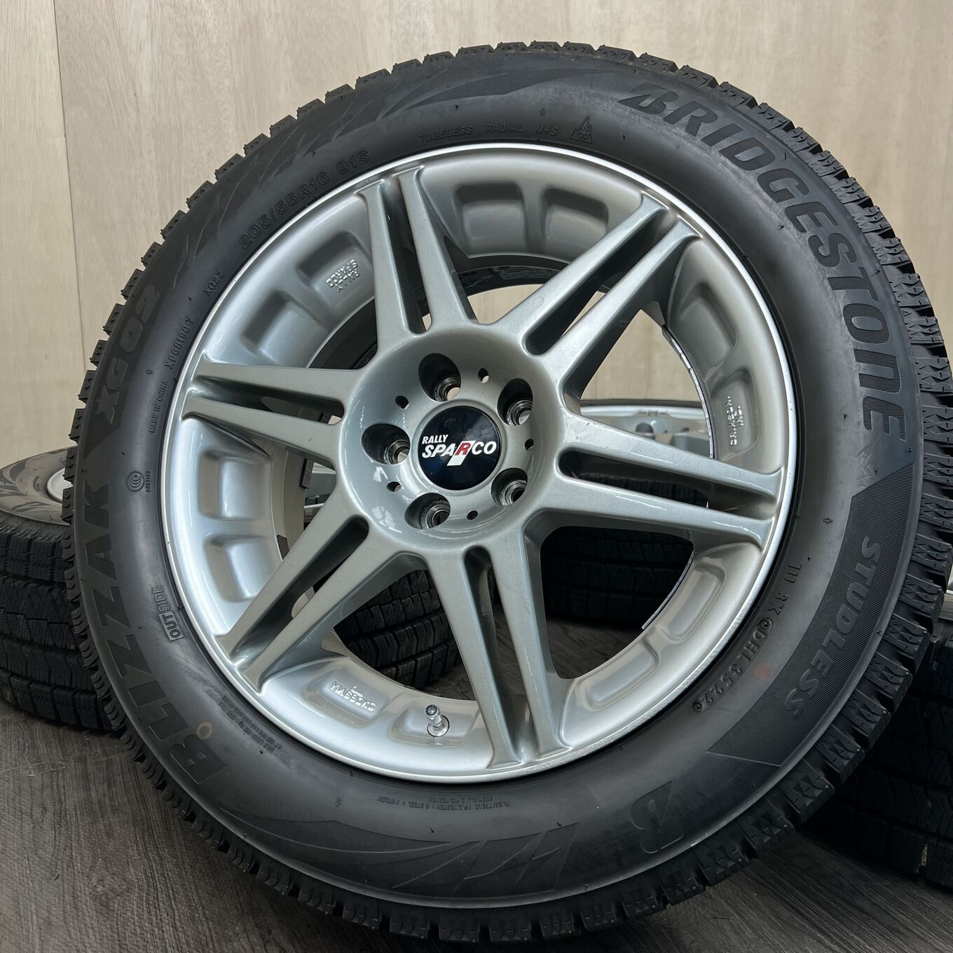 [セット]RALLY SPARCO 16インチ + BRIDGESTONE スタッドレスタイヤ 205/55R16 #174S40426