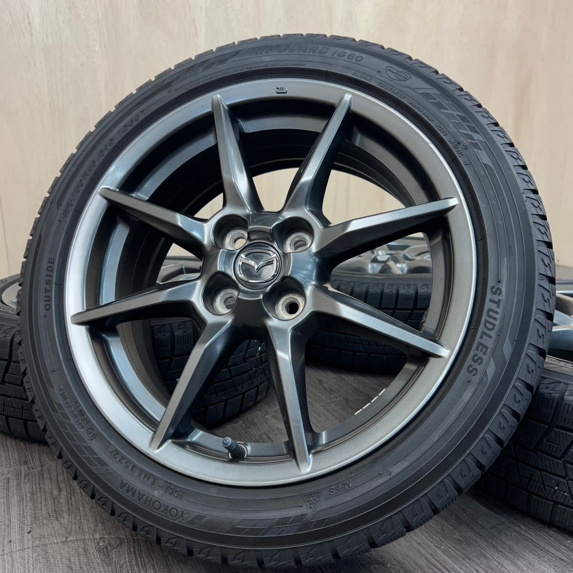 [セット]純正MAZDA 16インチ + YOKOHAMA スタッドレスタイヤ 185/50R16 #201S40426