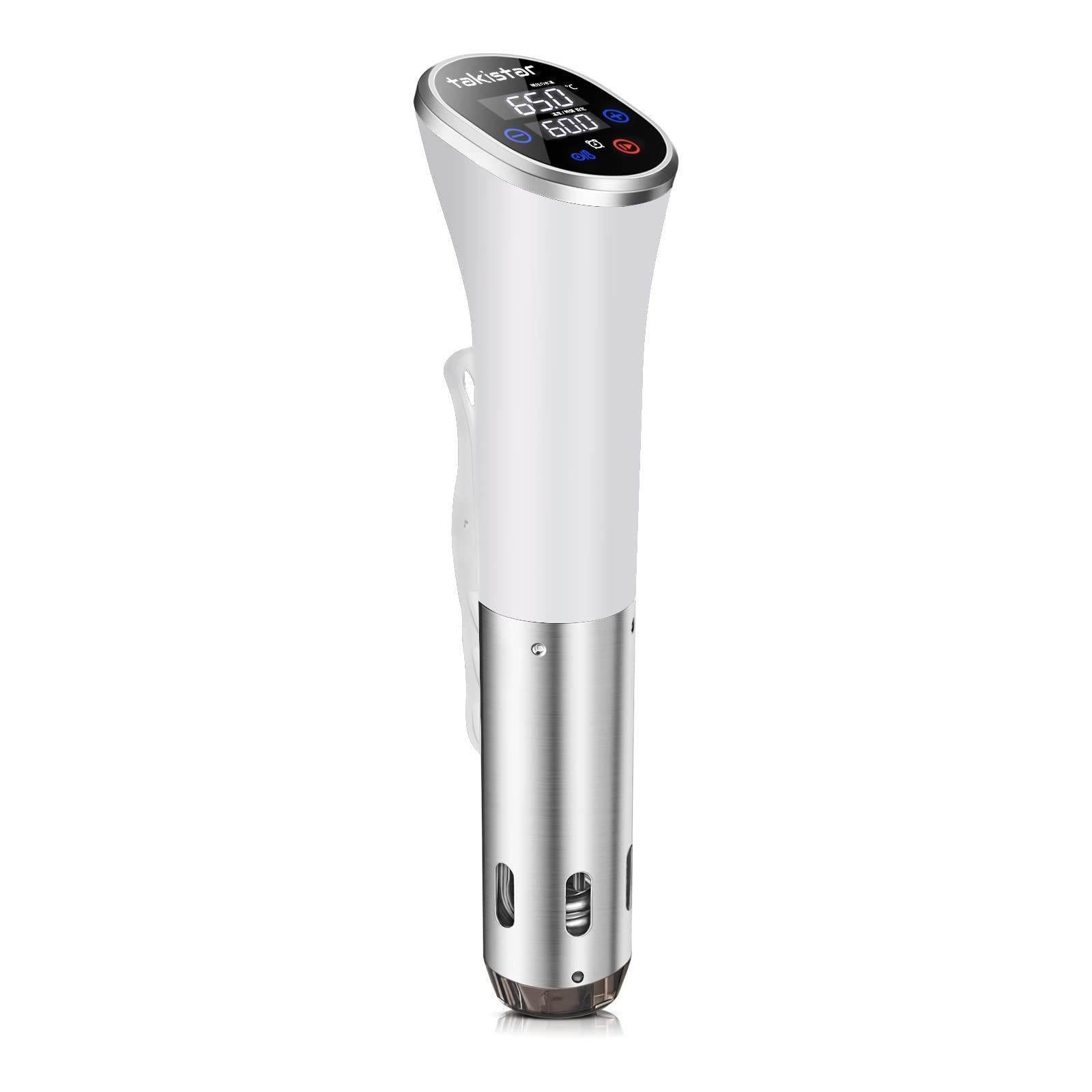 【新品】Takistar 低温調理器具 真空調理器 スロークッカー コンパクト IPX7防水 レシピ付 日本正規品 国内品質保証 プレミアム低温調理器 Sous vide ホワイト 6d4a20a2