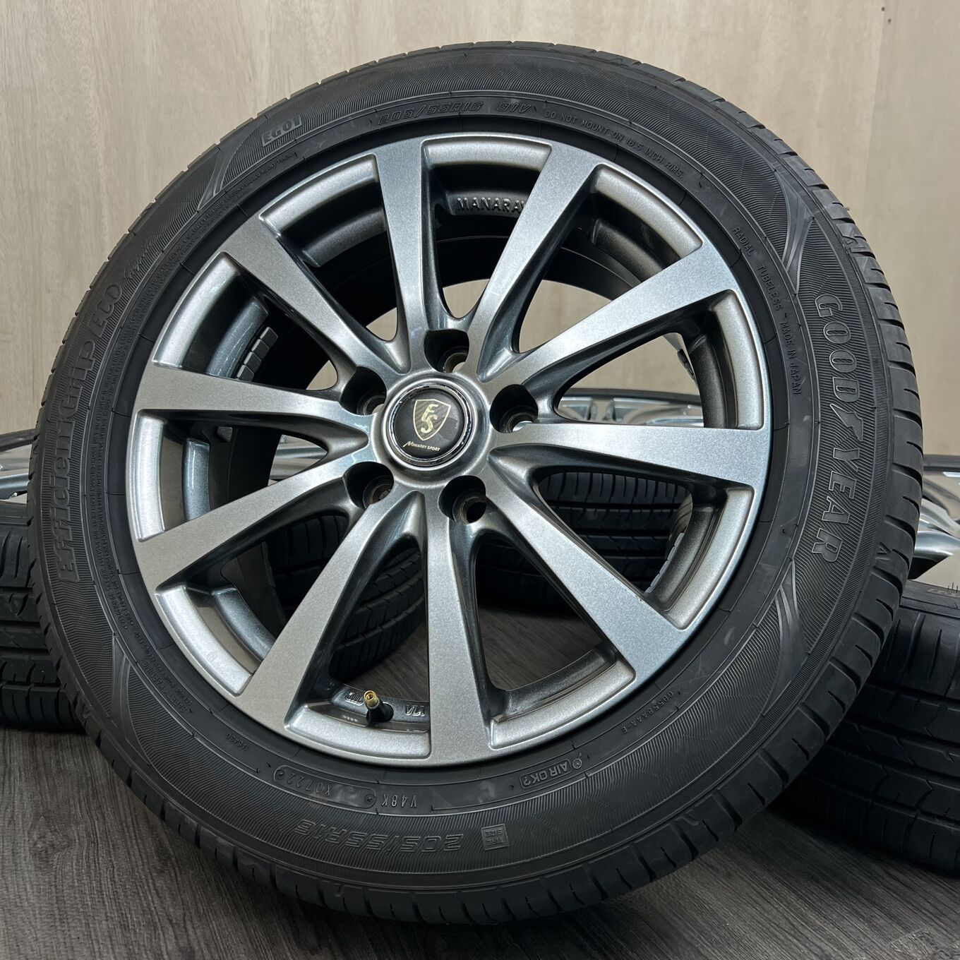 [セット]MANARAY SPORT 16インチ + GOODYEAR サマータイヤ 205/55R16 #34S40426
