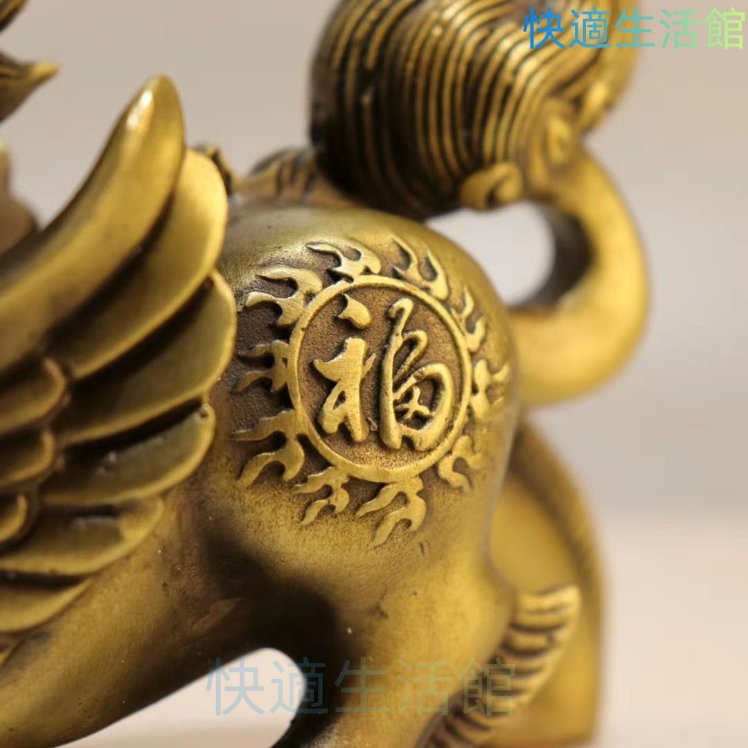 貔貅 2ペア 置物 オブジェ 金 ゴールド 黄金 風水 開運 伝統的 運 金運