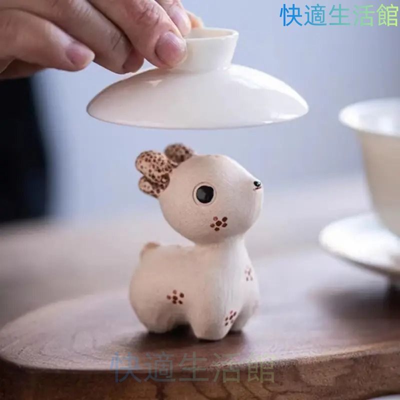 鹿 シカ トナカイ オブジェ 置物 白 ホワイト 花 紫砂 富 繁栄 樹脂素材 玄関 リビング 風水 縁起物 贈り物 プレゼント 高級感 運 開運 商売繁盛 インテリア zw617