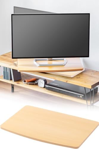 イーサプライ テレビ回転台 ターンテーブル 幅60cm 奥行40cm 耐荷重20kg 台座 木製 360度回転 卓上 手動 完成品 ライトブラウン EEX-ROT11LBRｍａ