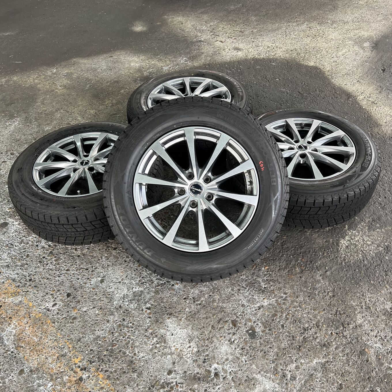 トヨタ 純正アルミ DUNLOP 17インチ スタッドレス ホイール4本セット セット]HOT STUFF 17インチ + DUNLOP スタッドレスタイヤ 225/65R17