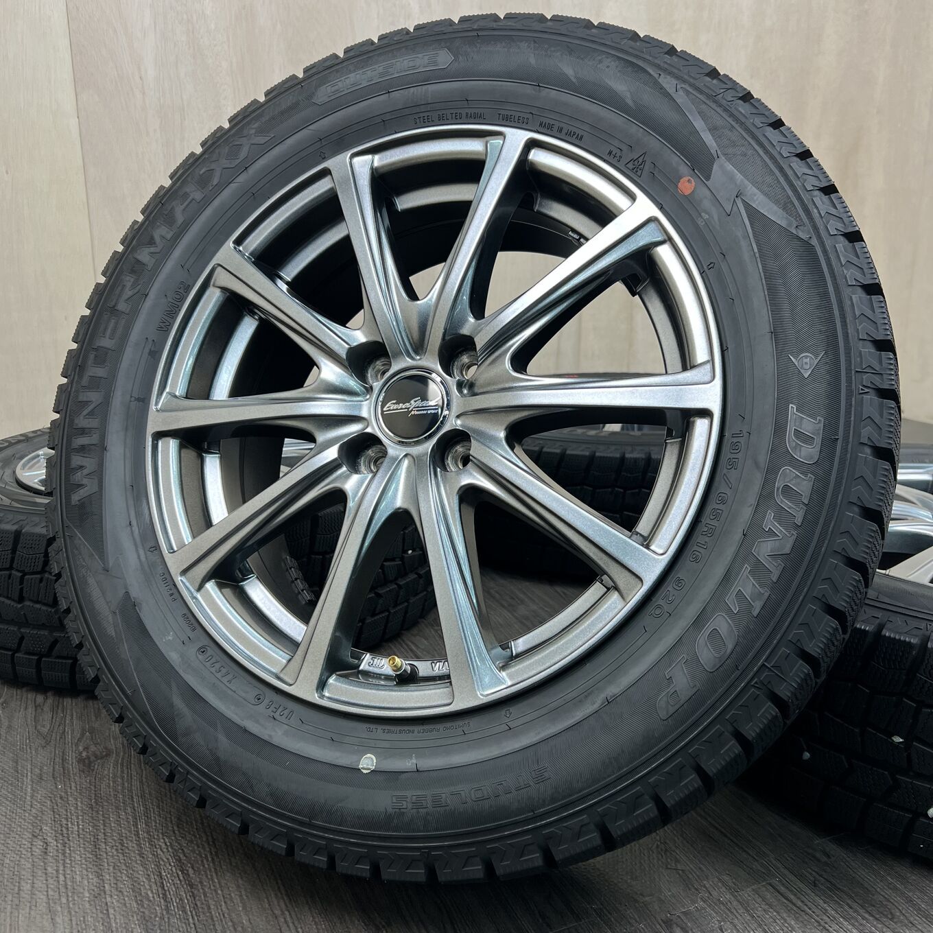 [セット]MANARAY SPORT 16インチ + DUNLOP スタッドレスタイヤ 195/65R16 #503S40925